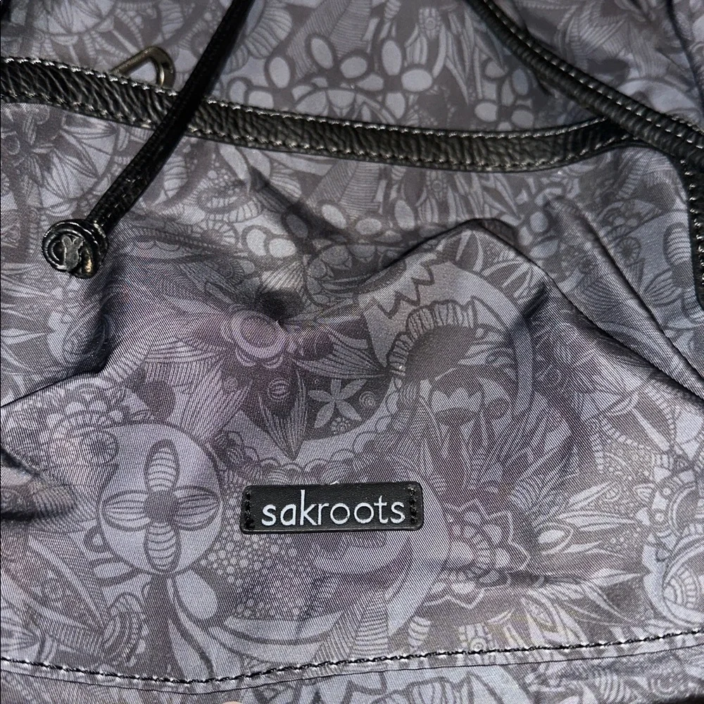 Sakroots‎ Fleetwood Artist Circle Flap Backpack School Work Travel Grey Floral